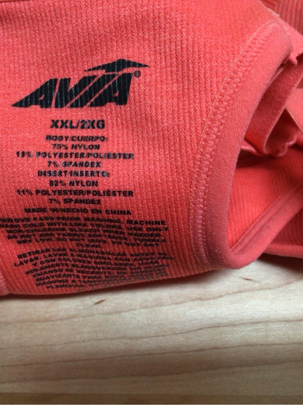 Avia Coral Seamless Racerback Sports Bra - Heathered Coral - Picture 5 of 5